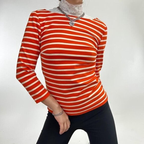 Michael Kors Orange striped shirt with back zip - Picture 9 of 9